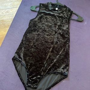 Black velvet bodysuit